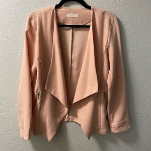 Elodie Soft Peach Draped Blazer